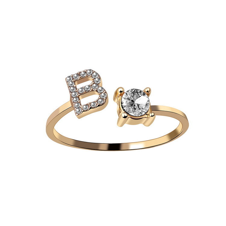 VoraParis Letter A-Z Personalized Gift Ring