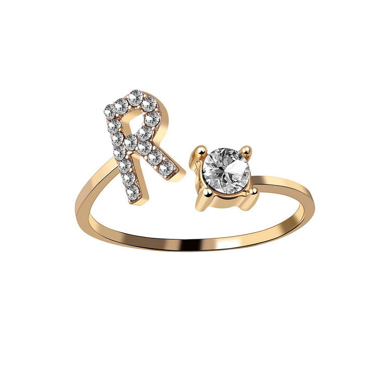 VoraParis Letter A-Z Personalized Gift Ring