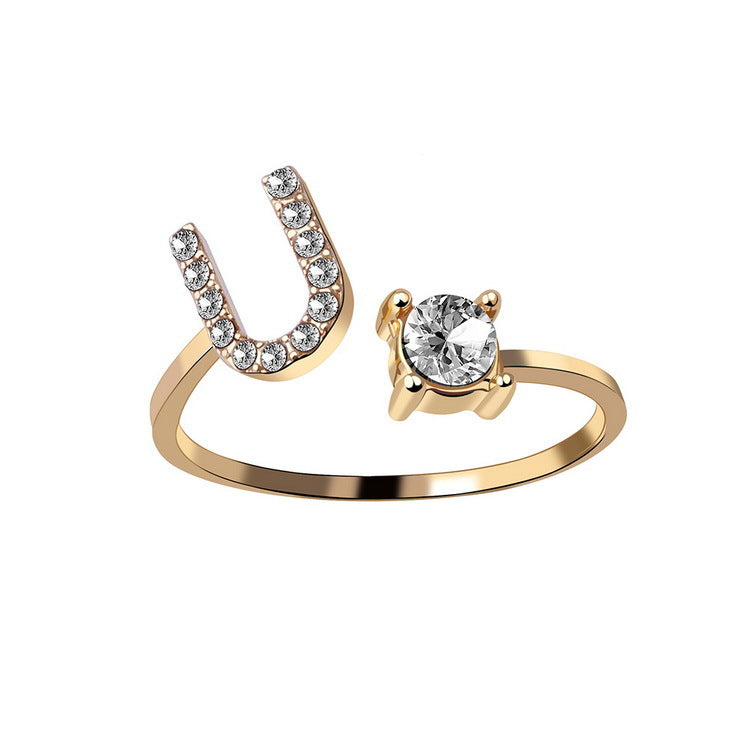 VoraParis Letter A-Z Personalized Gift Ring