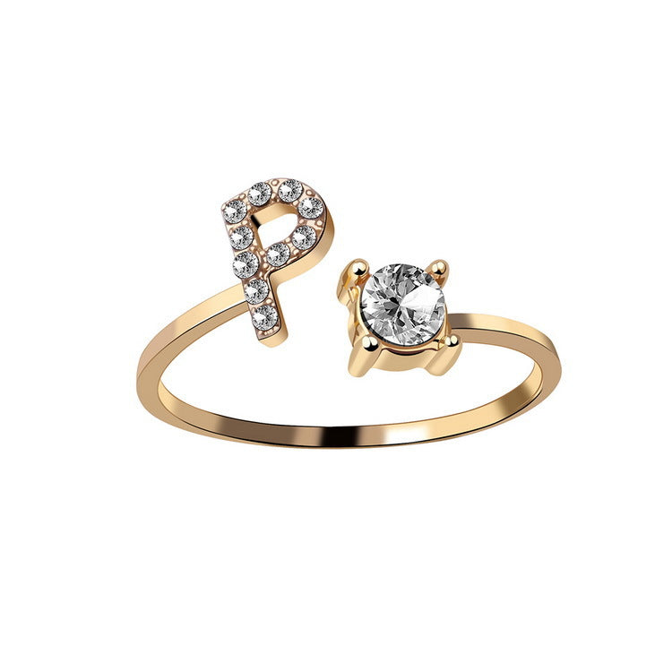 VoraParis Letter A-Z Personalized Gift Ring