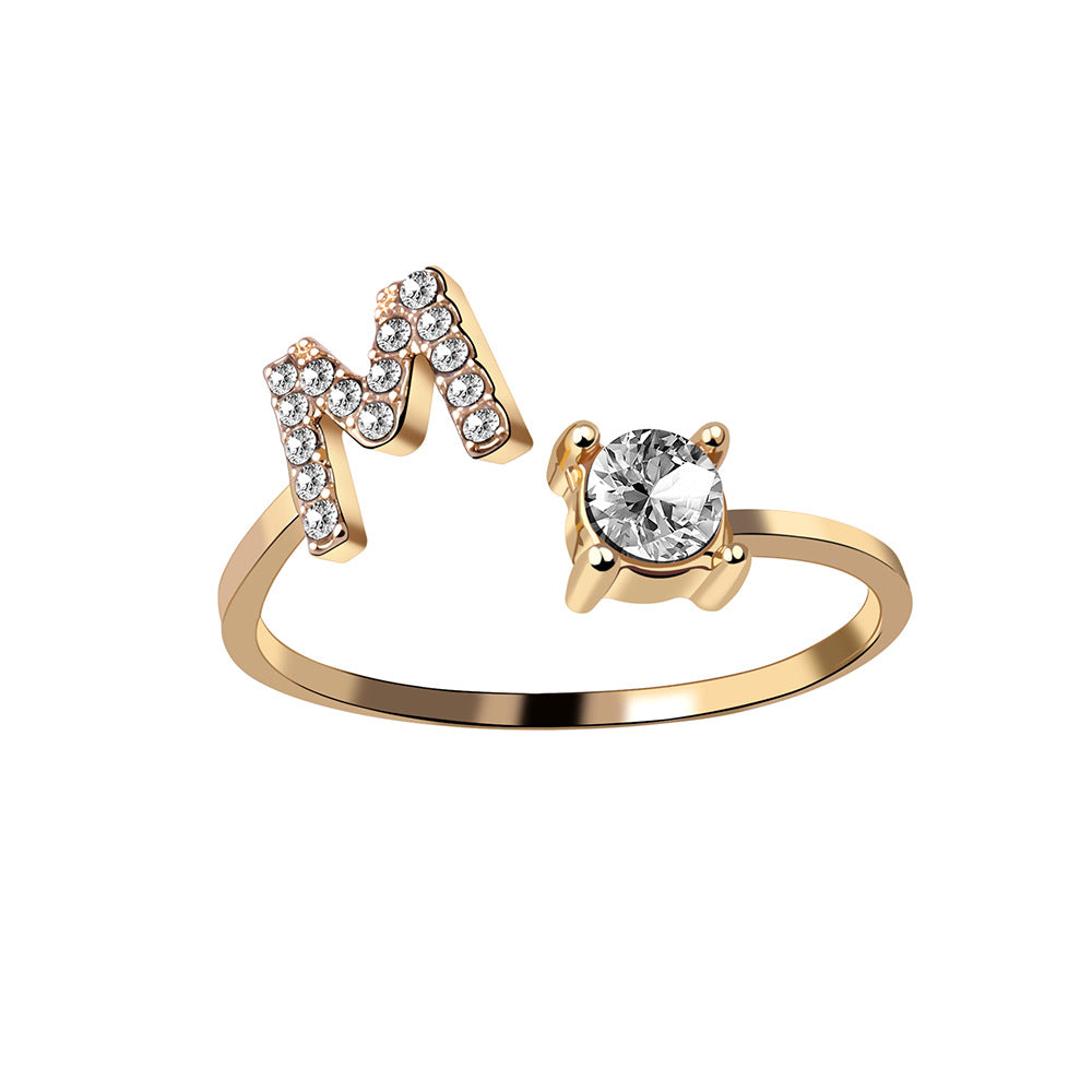 VoraParis Letter A-Z Personalized Gift Ring