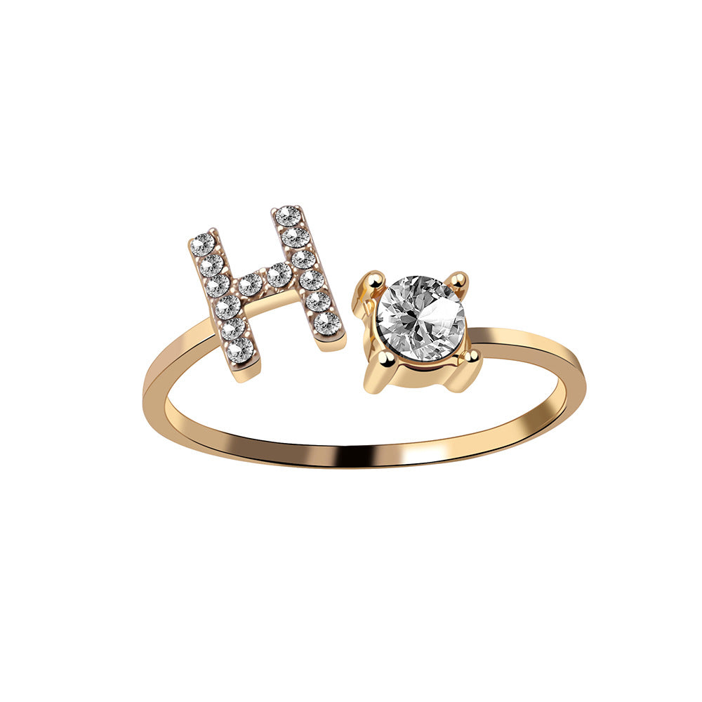 VoraParis Letter A-Z Personalized Gift Ring