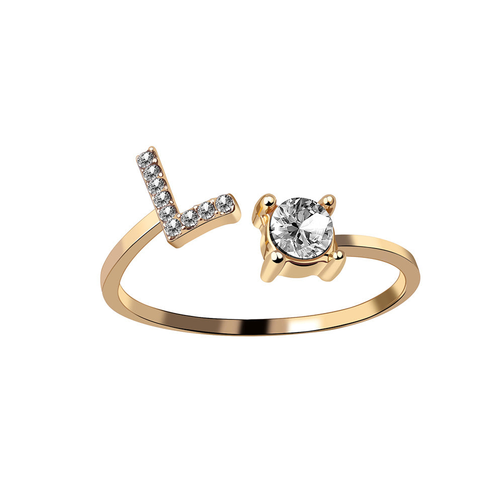 VoraParis Letter A-Z Personalized Gift Ring