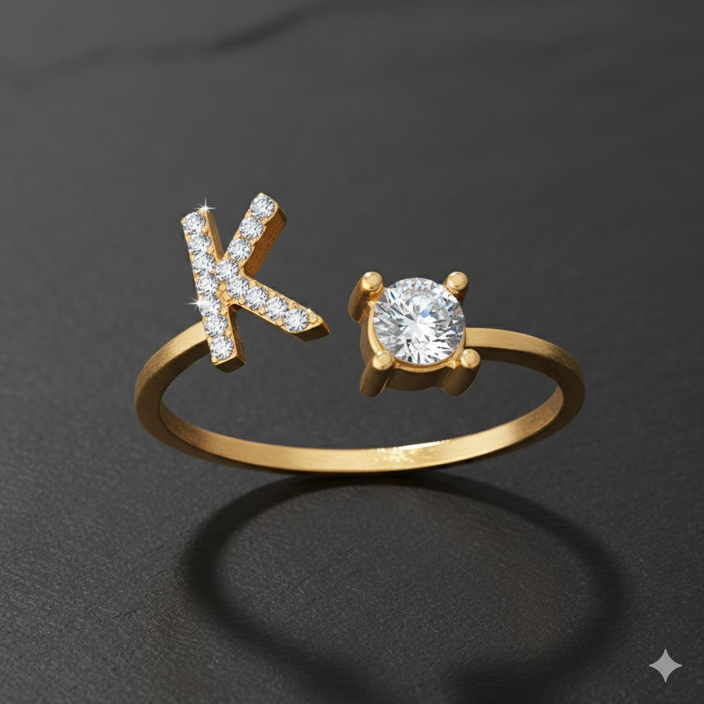 VoraParis Letter A-Z Personalized Gift Ring